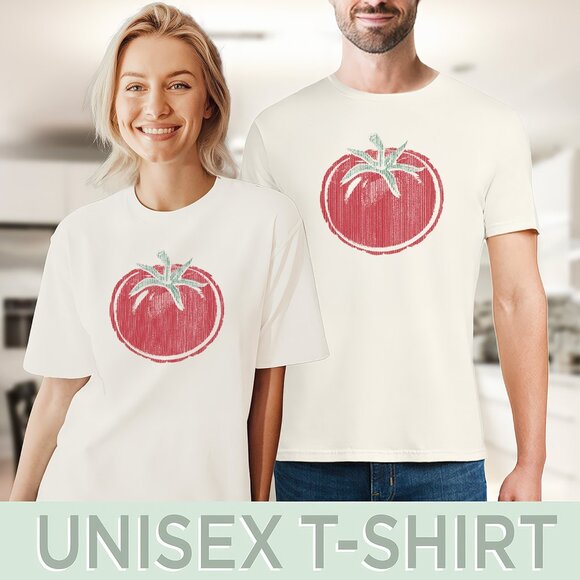 Red tomato graphic tee rustic garden shirt for food lovers and growers - Picture 5 of 7